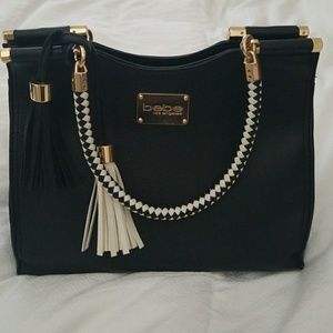 Bebe Black & White Tote Purse
